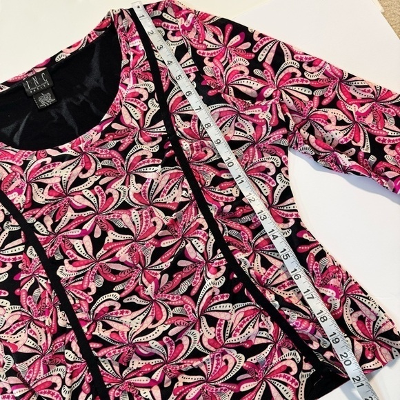 INC International Concepts ¾ Sleeve Top Pink Petite Large - Picture 6 of 6